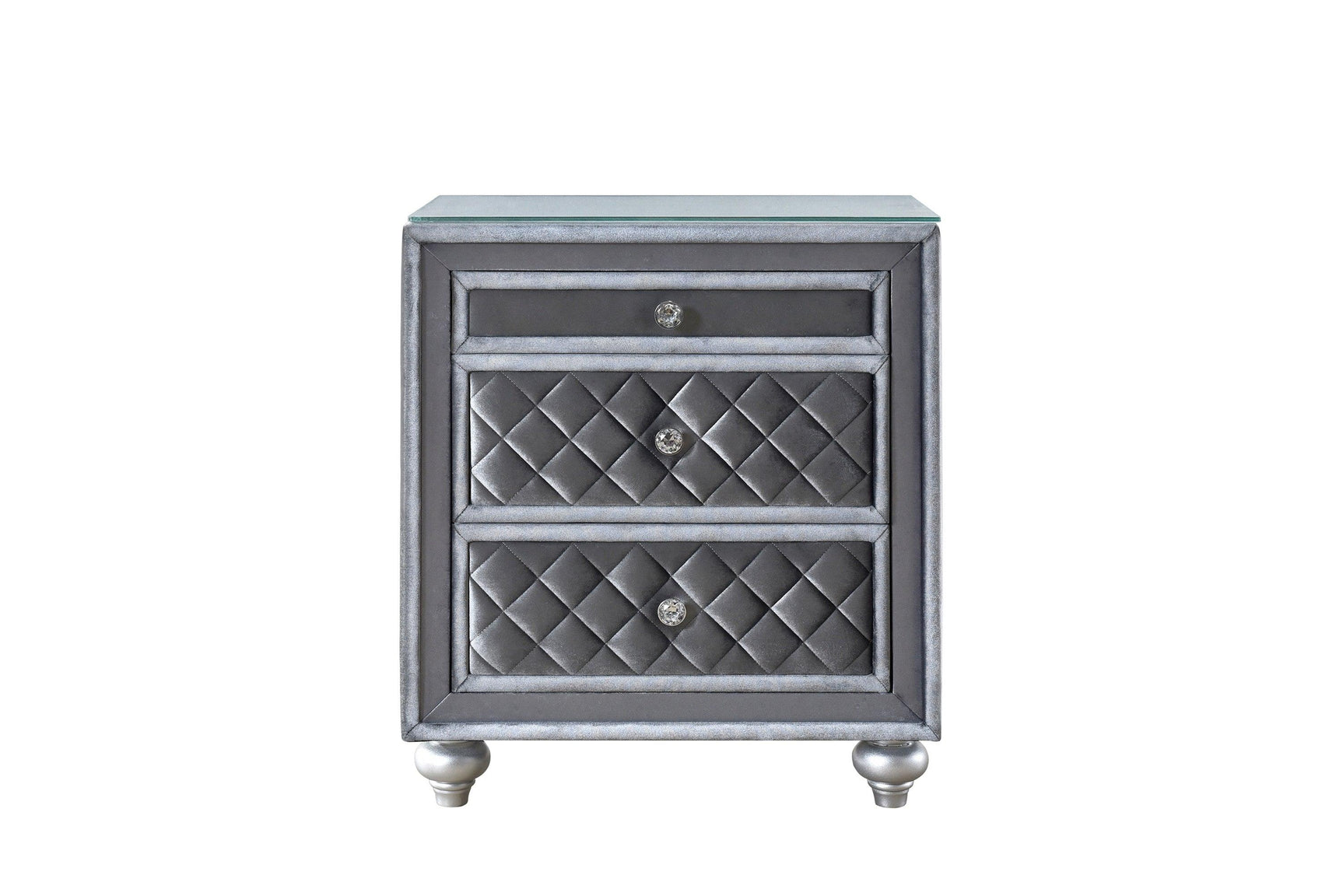 Close-up of Cameo Nightstand drawer and hardware