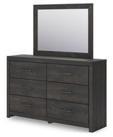 Hollivern Dark Gray Panel Bedroom Set angled view