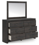 Open drawer showing faux linen liner