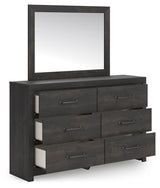 Hollivern Dark Gray Panel Bedroom Set angled view
