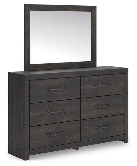 Hollivern Dark Gray Panel Storage Bedroom Set 2 angled view