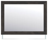 Hollivern bedroom mirror dark gray rustic finish head-on front view