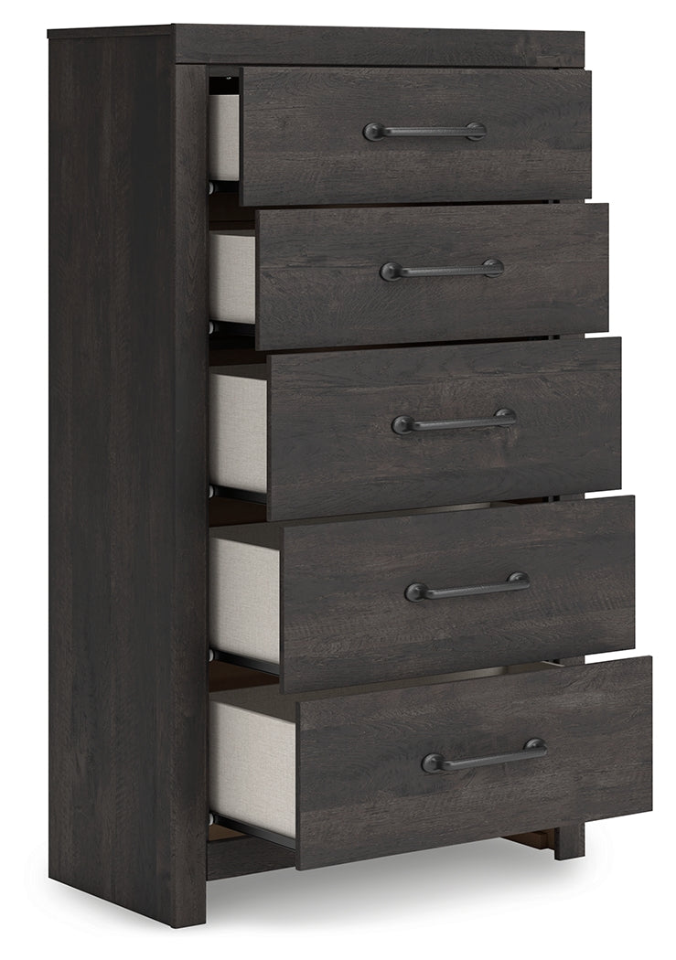 Hollivern chest of drawers open drawers showing interior