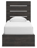 Hollivern Dark Gray Twin Bed back view