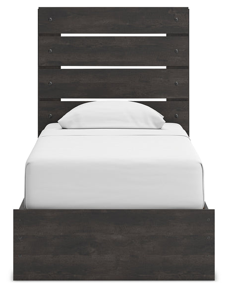 Hollivern Dark Gray Twin Bed back view