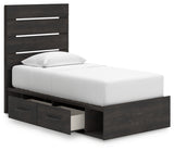 Back view of Hollivern twin panel bed