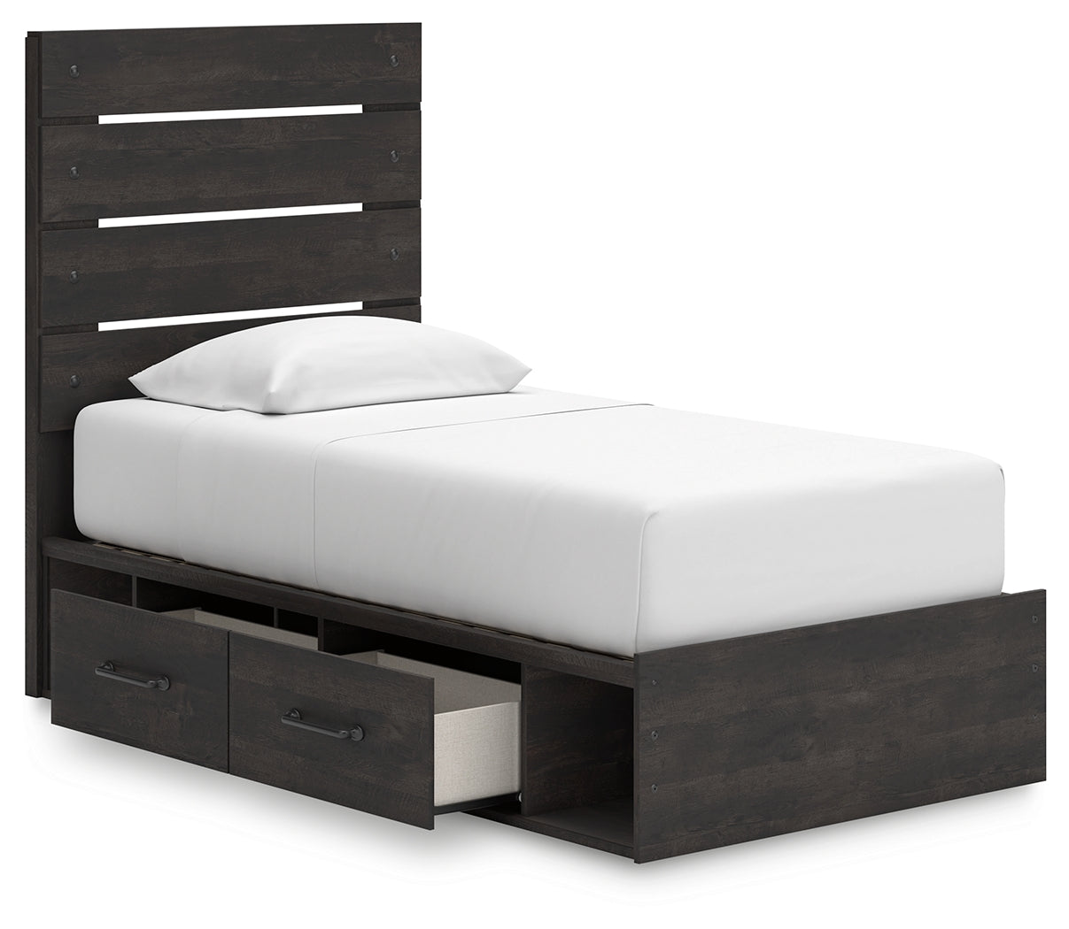 Back view of Hollivern twin panel bed