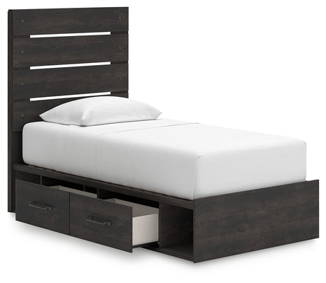 Back view of Hollivern twin panel bed