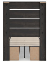 Hollivern bed showing footboard and storage layout