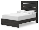 Hollivern Dark Gray Panel Storage Bedroom Set 2 angled view