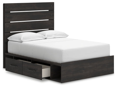 Open storage drawers of Hollivern Bed