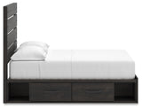 Full view of bed with rustic charcoal finish