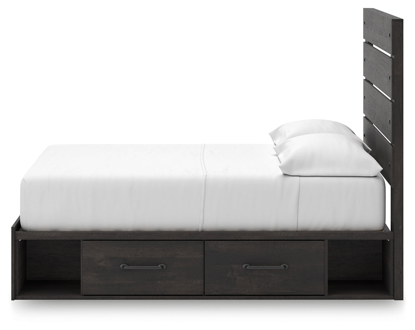 Detail of decorative laminate grain on Hollivern bed