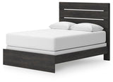 Hollivern Dark Gray Panel Bedroom Set angled view