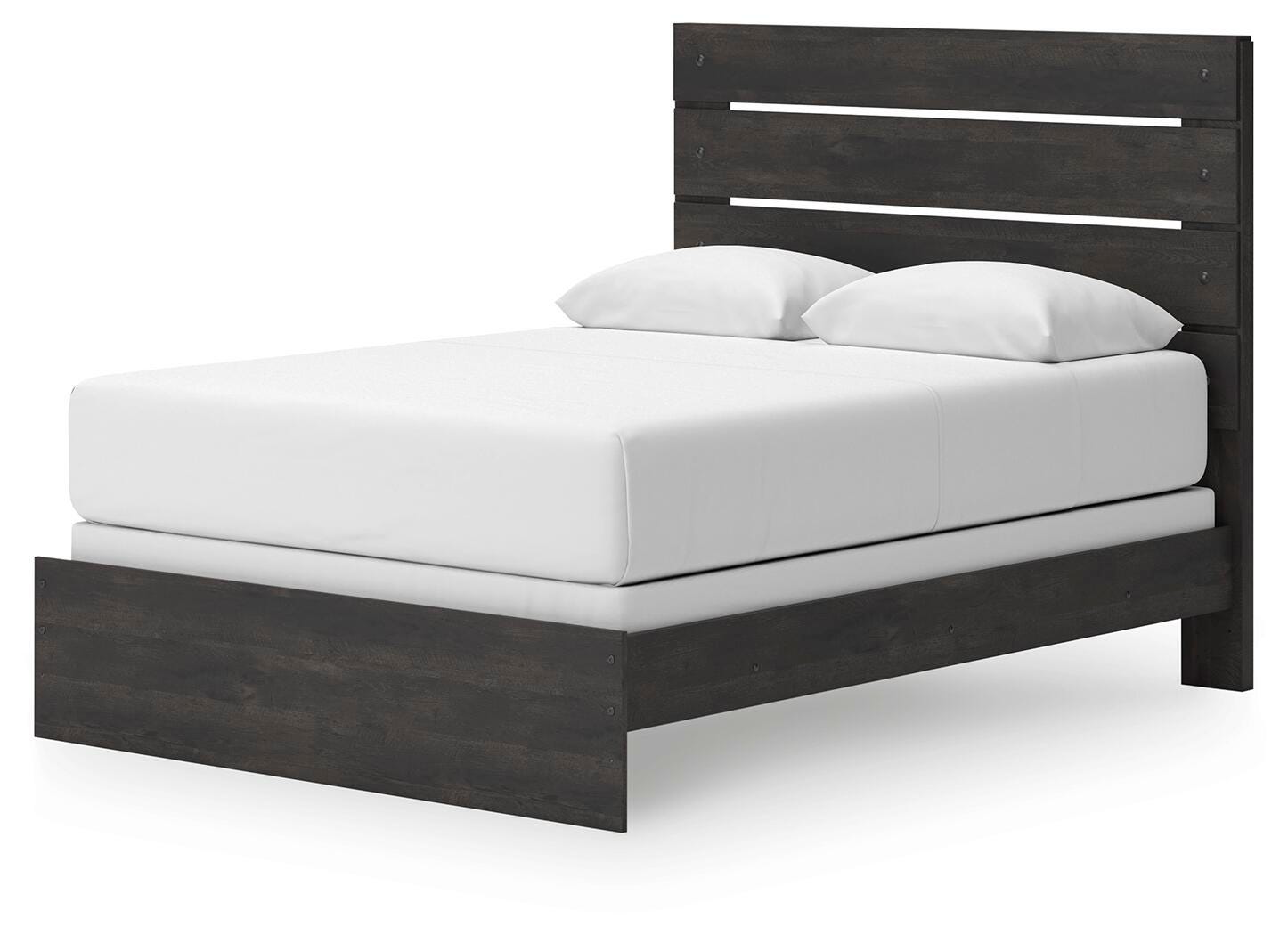 Hollivern Dark Gray Panel Bedroom Set angled view