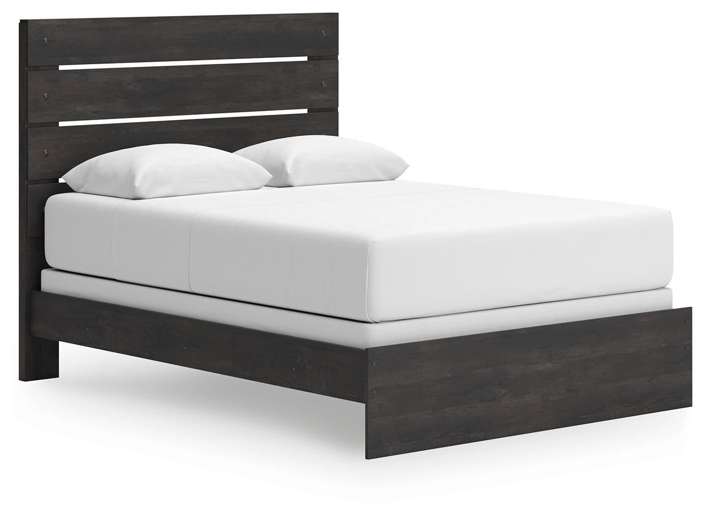 Hollivern Dark Gray Panel Bedroom Set angled view
