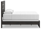 Hollivern Dark Gray Queen Panel Bed side profile