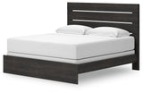 Hollivern Dark Gray King Panel Bed - side profile