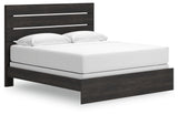 Hollivern Dark Gray King Panel Bed - headboard close-up