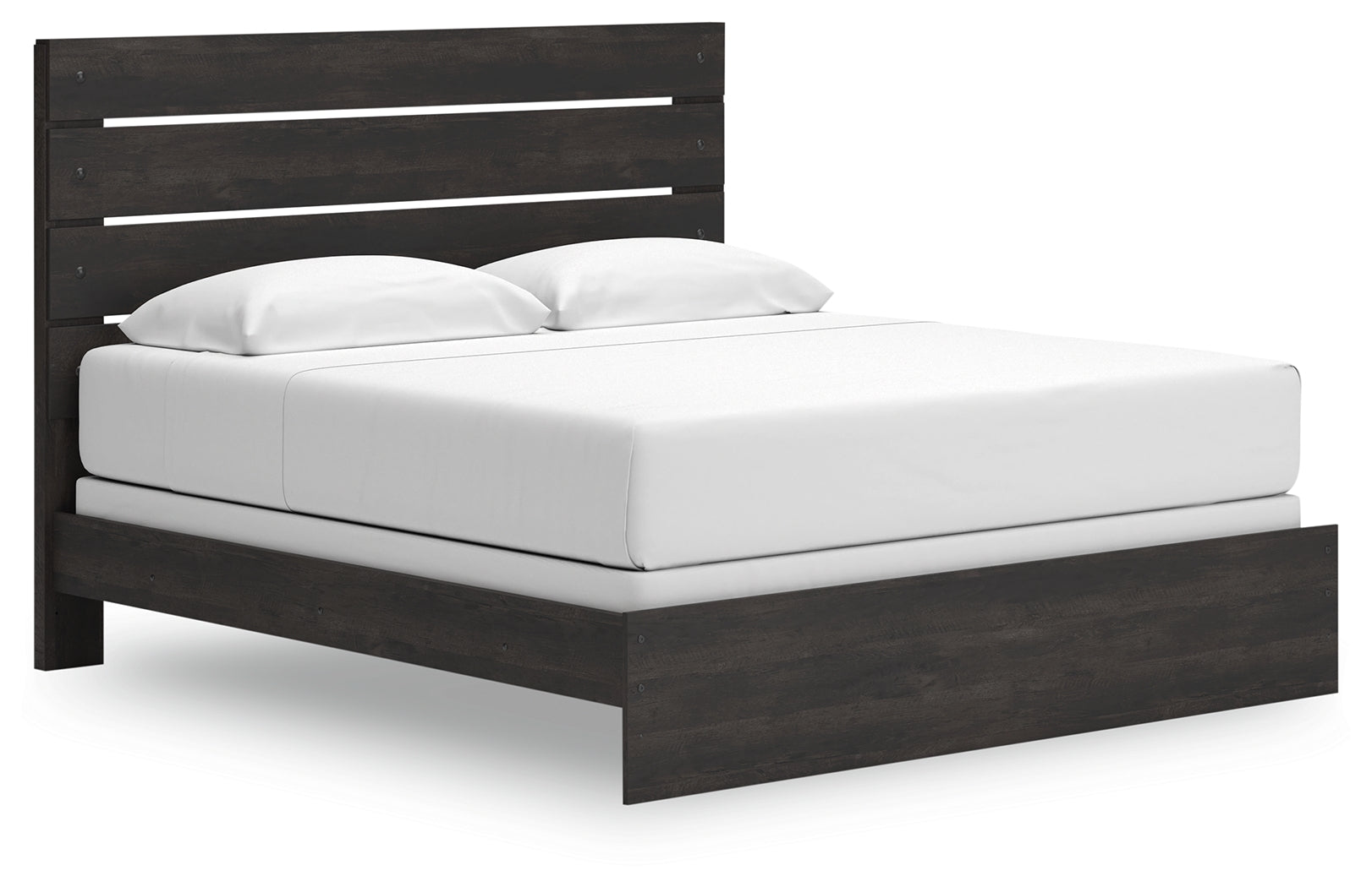 Hollivern Dark Gray King Panel Bed - headboard close-up