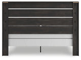 Hollivern Dark Gray King Panel Bed - side alternative angle