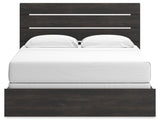 Hollivern Dark Gray King Panel Bed - back view