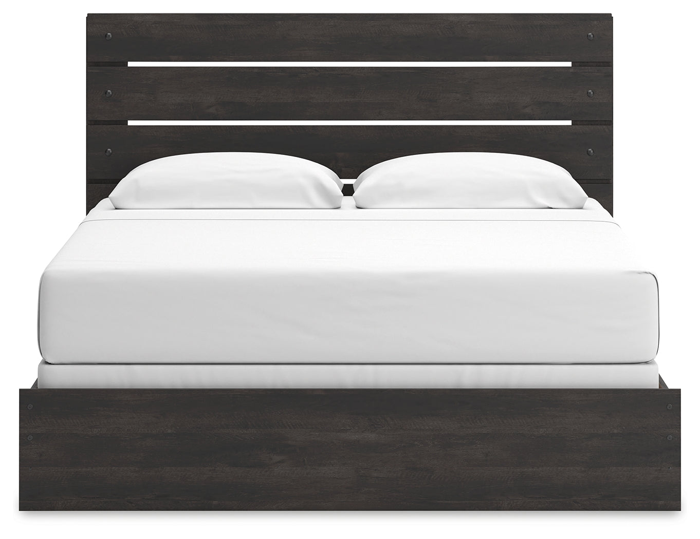 Hollivern Dark Gray King Panel Bed - back view