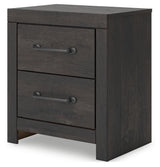 Open drawers of Hollivern Nightstand showing lined interiors