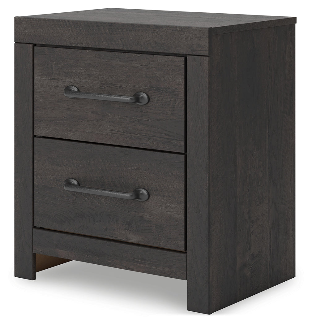 Open drawers of Hollivern Nightstand showing lined interiors