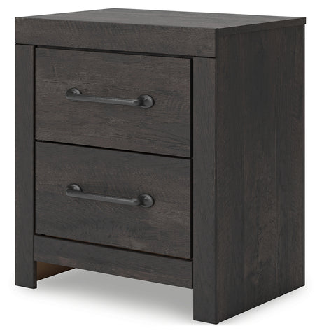 Open drawers of Hollivern Nightstand showing lined interiors