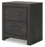 Hollivern Dark Gray Panel Storage Bedroom Set 2 angled view