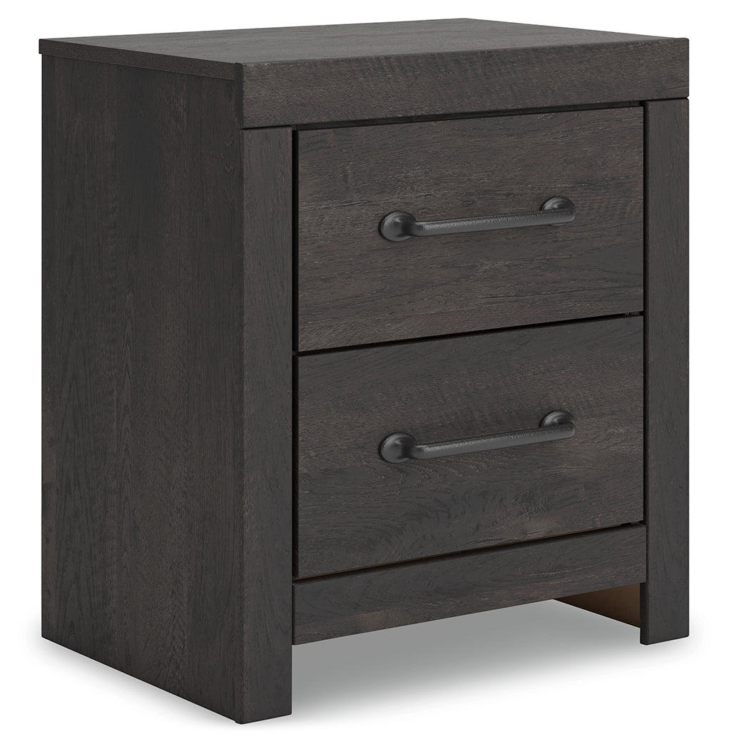 Hollivern Nightstand angle view showing drawers