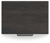 Close-up detail of large dark handles