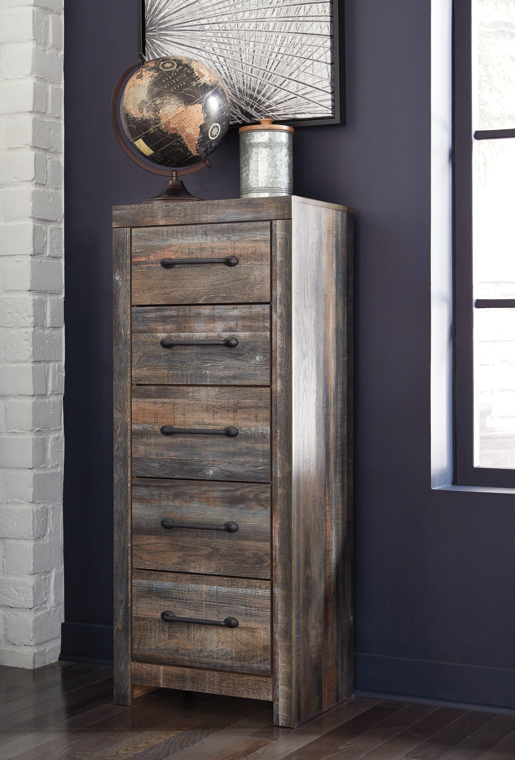Drystan Multi Narrow Chest close-up of wood grain finish