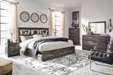 Close-up of rustic wood grain finish with burnt orange and teal accents