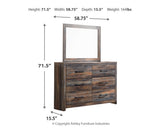 Side angle showing Drystan dresser depth and wood grain texture