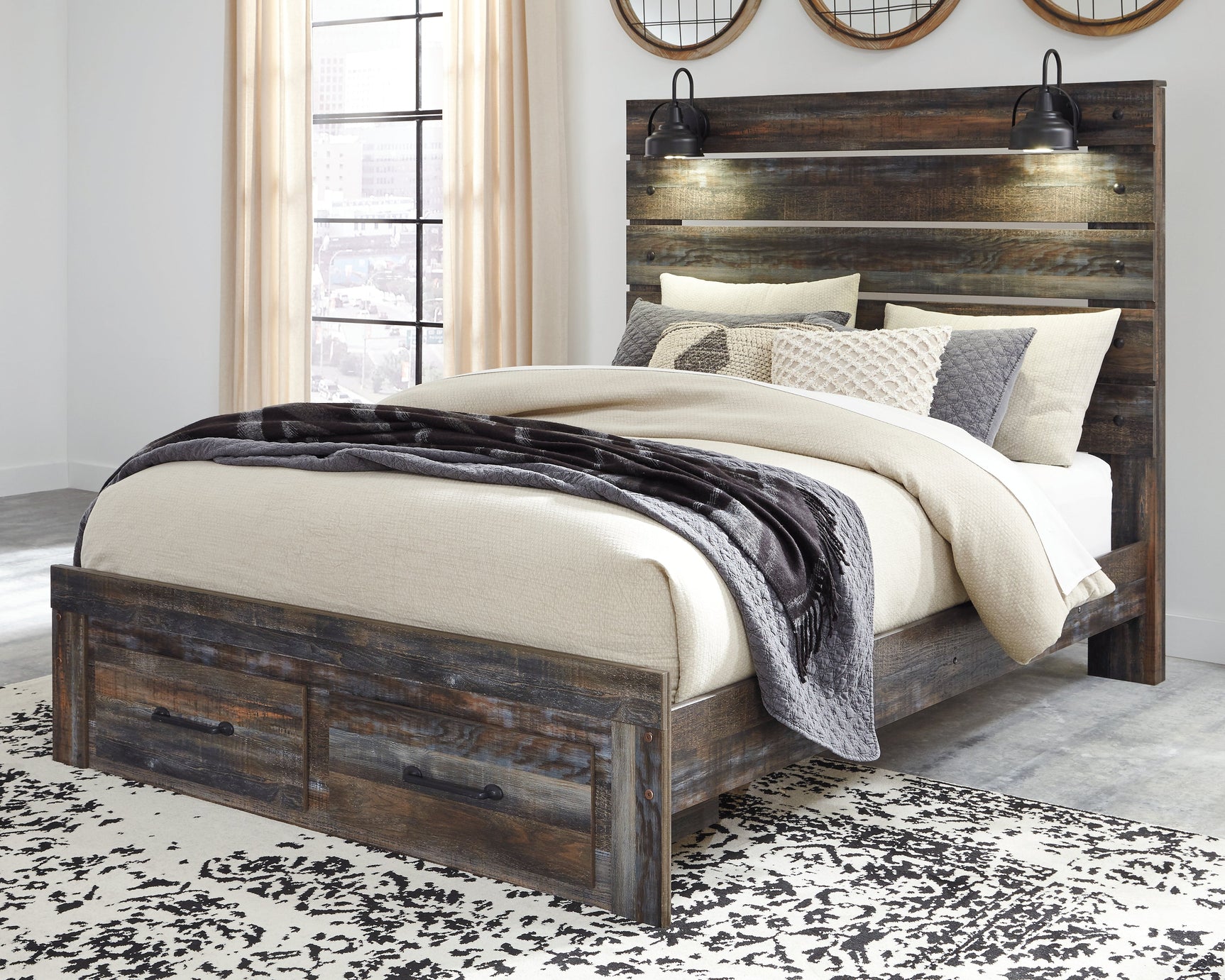 Drystan Multi Queen Panel Bed With 2 Storage Drawers