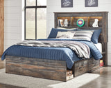 Drystan Multi Full Bookcase Bed With 4 Storage Drawers