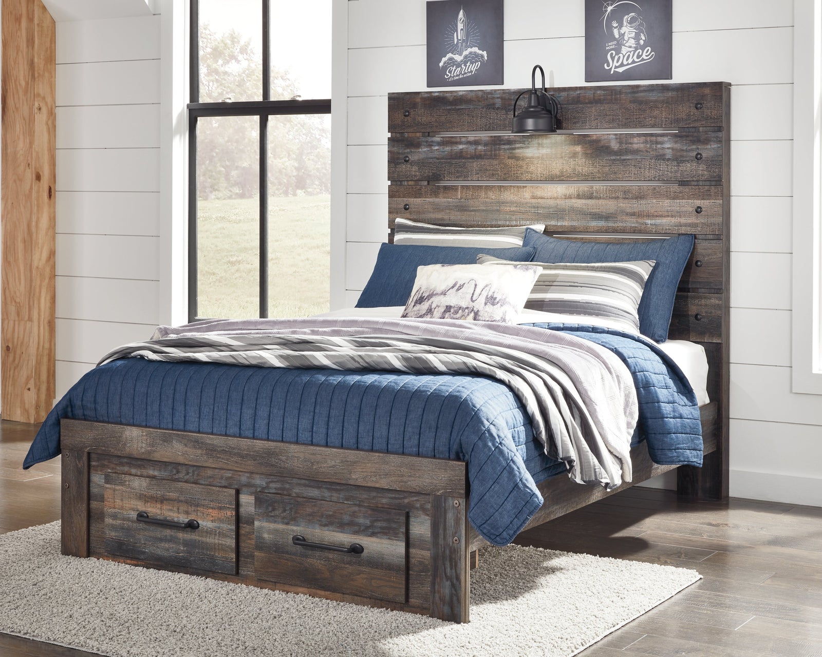 Drystan Multi Full Panel Bed With 2 Storage Drawers