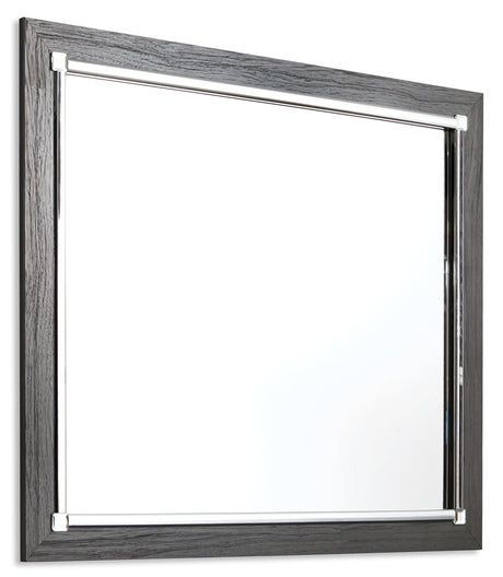 Front angle view of Lodanna dresser with mirror attached
