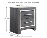 Lodanna Nightstand dimension diagram