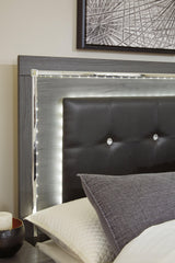 LED lighting colors on Lodanna Gray Full Panel Bed
