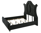 Cameo King Bed black tufted panel style