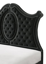 Main view of Cameo Black Upholstered Tufted Panel Bedroom Set bed