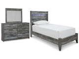 Baystorm Gray Panel Bedroom Set — Twin / 3: Bed, Dresser, Mirror