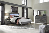 Baystorm Gray Panel Bedroom Set — Queen / 4: Bed, Dresser, Mirror, Nightstand