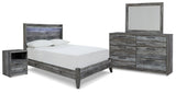 Baystorm Gray Panel Bedroom Set Full 4: Bed, Dresser, Mirror, NightStand from Decor Furniture