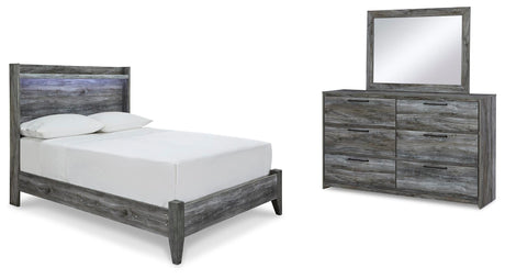 Baystorm Gray Panel Bedroom Set — Full / 3: Bed, Dresser, Mirror