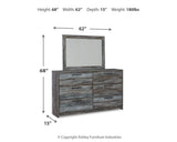Baystorm Gray Panel Bedroom Set dimension view