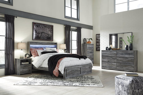 Baystorm Gray Nightstand finish close-up